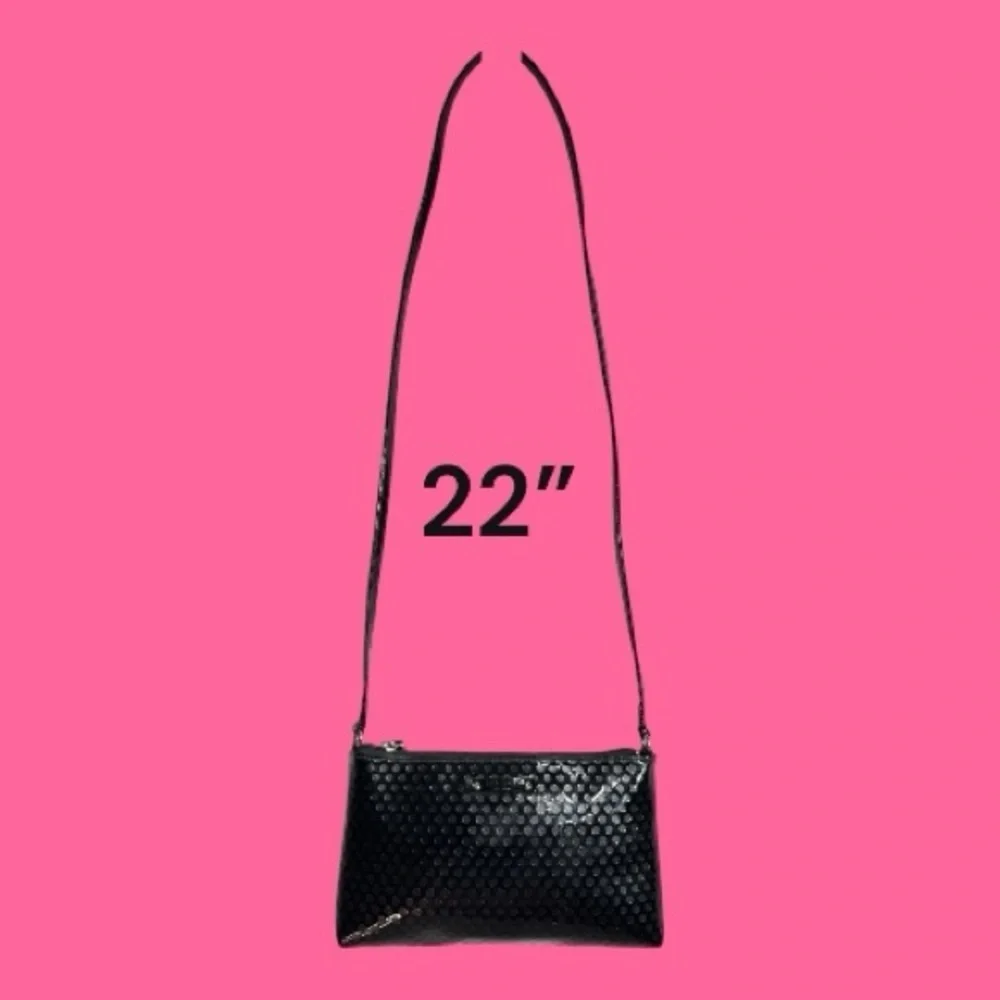 Kate Spade Amy Beale Crossbody or Shoulder Bag Black Patent Leather Zipper Close